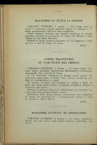 Il diario della nostra guerra : bollettini ufficiali dell'esercito e della marina